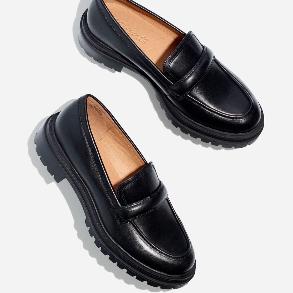 Madewell Bradley Lugsole Black Leather Loafer